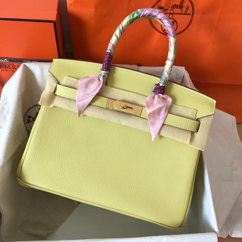 Hermes Birkin 30CM Togo Leather Handbag Jaune Poussin